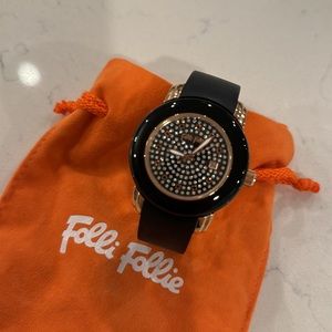 FOLLI FOLLIE URBAN SPIN DELUXE WATCH in Black